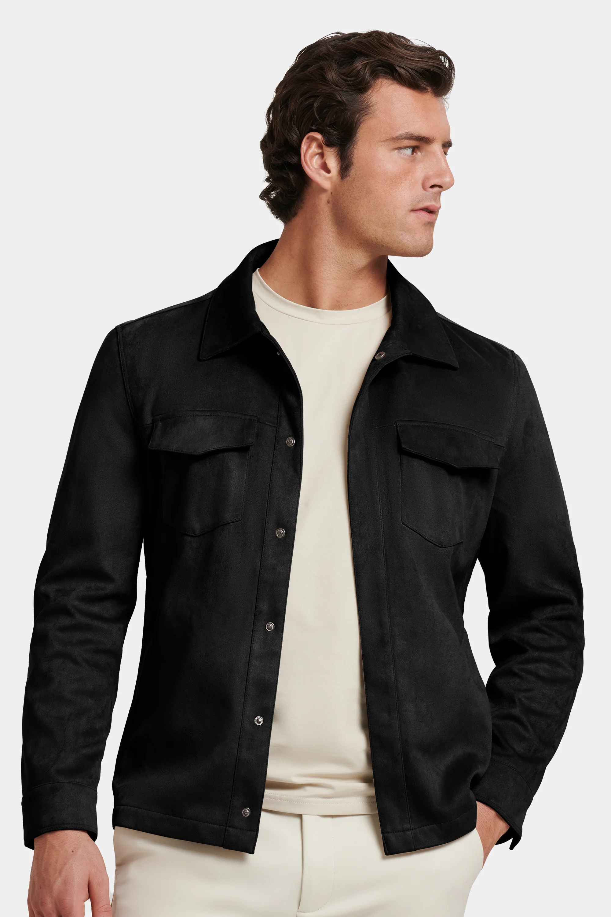 THE PIO FAUX SUEDE OVERSHIRT - Image 14