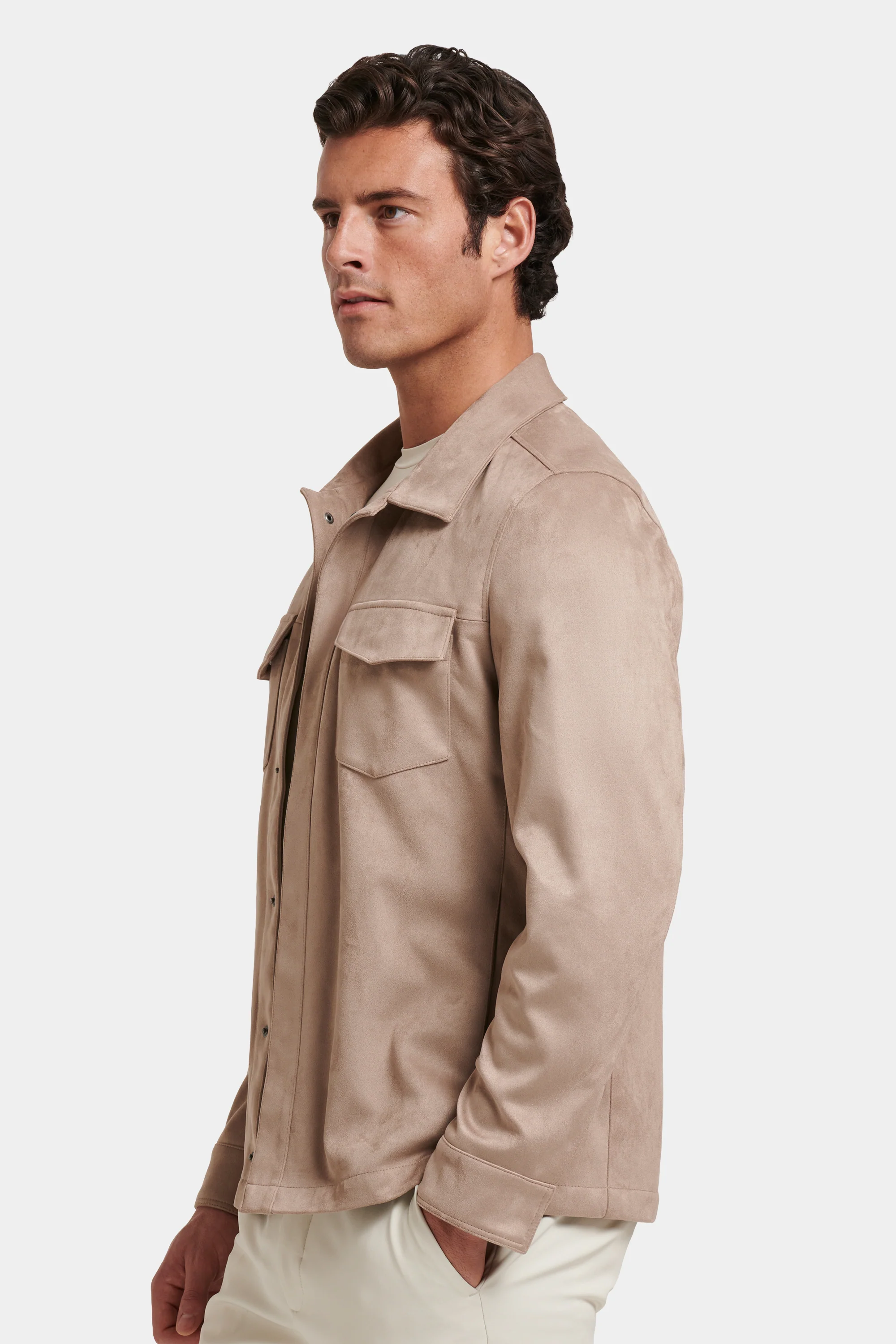 THE PIO FAUX SUEDE OVERSHIRT - Image 5