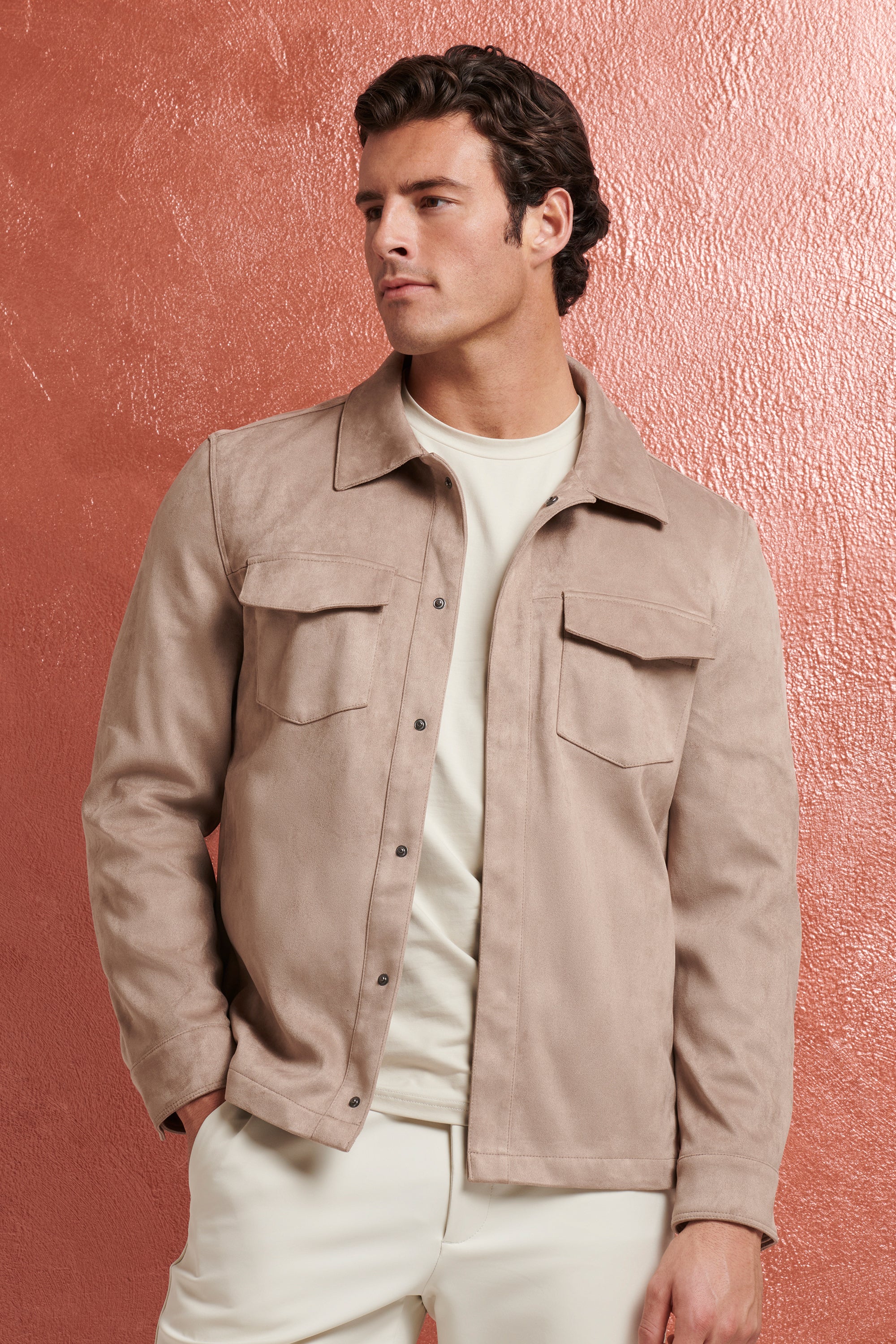 THE PIO FAUX SUEDE OVERSHIRT - Image 7