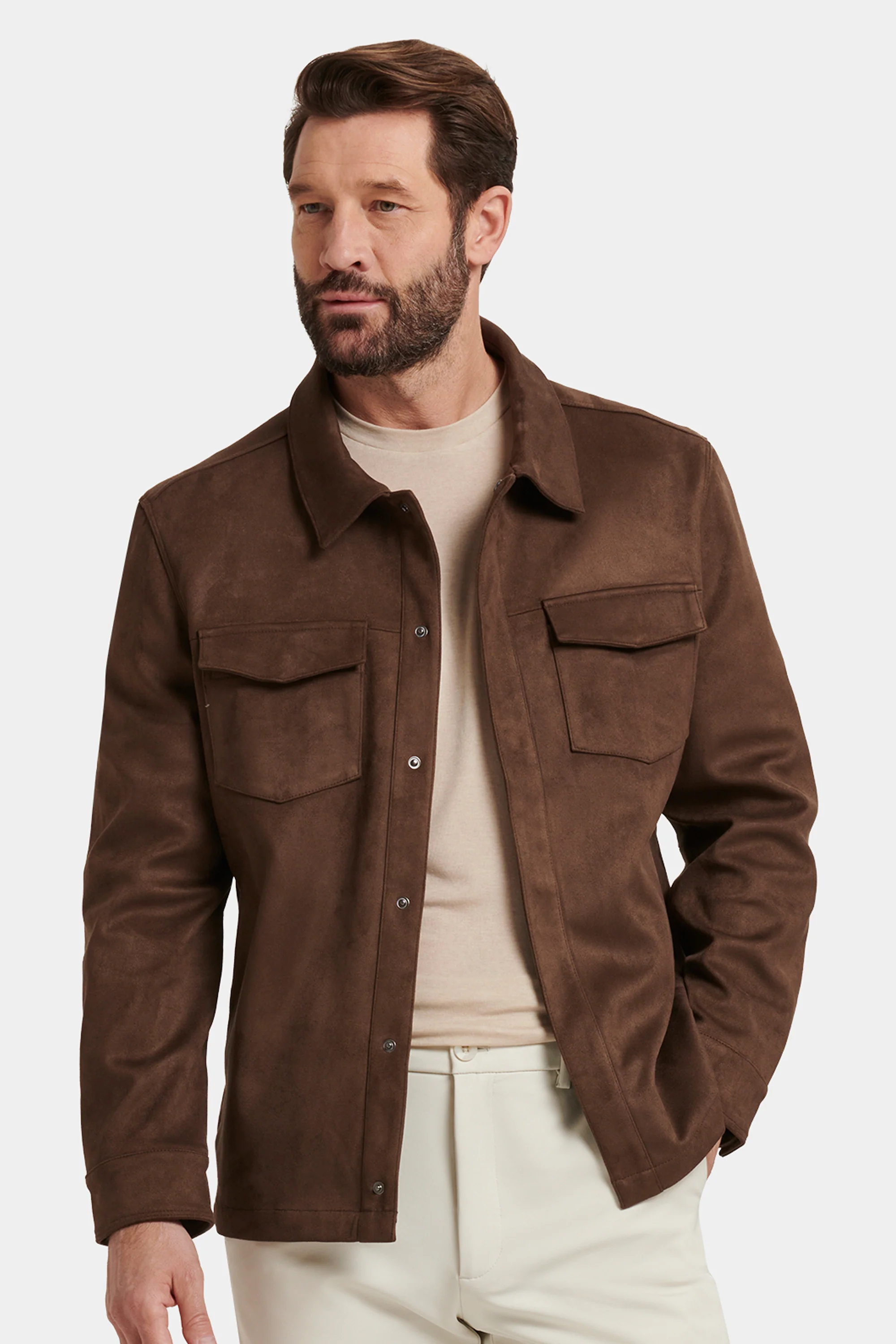THE PIO FAUX SUEDE OVERSHIRT - Image 8