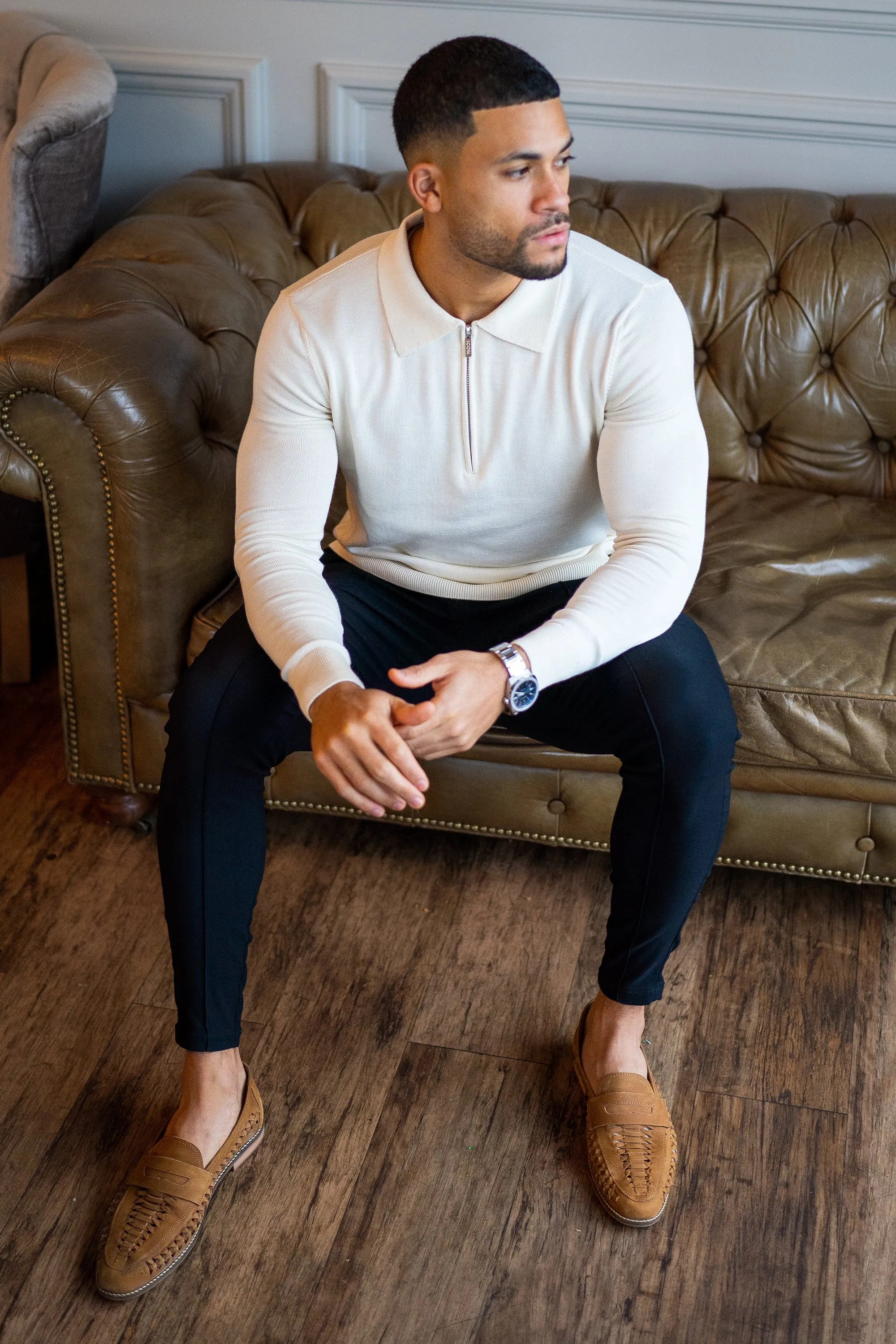THE VIDA - LONGSLEEVE POLO - BEIGE - Image 2