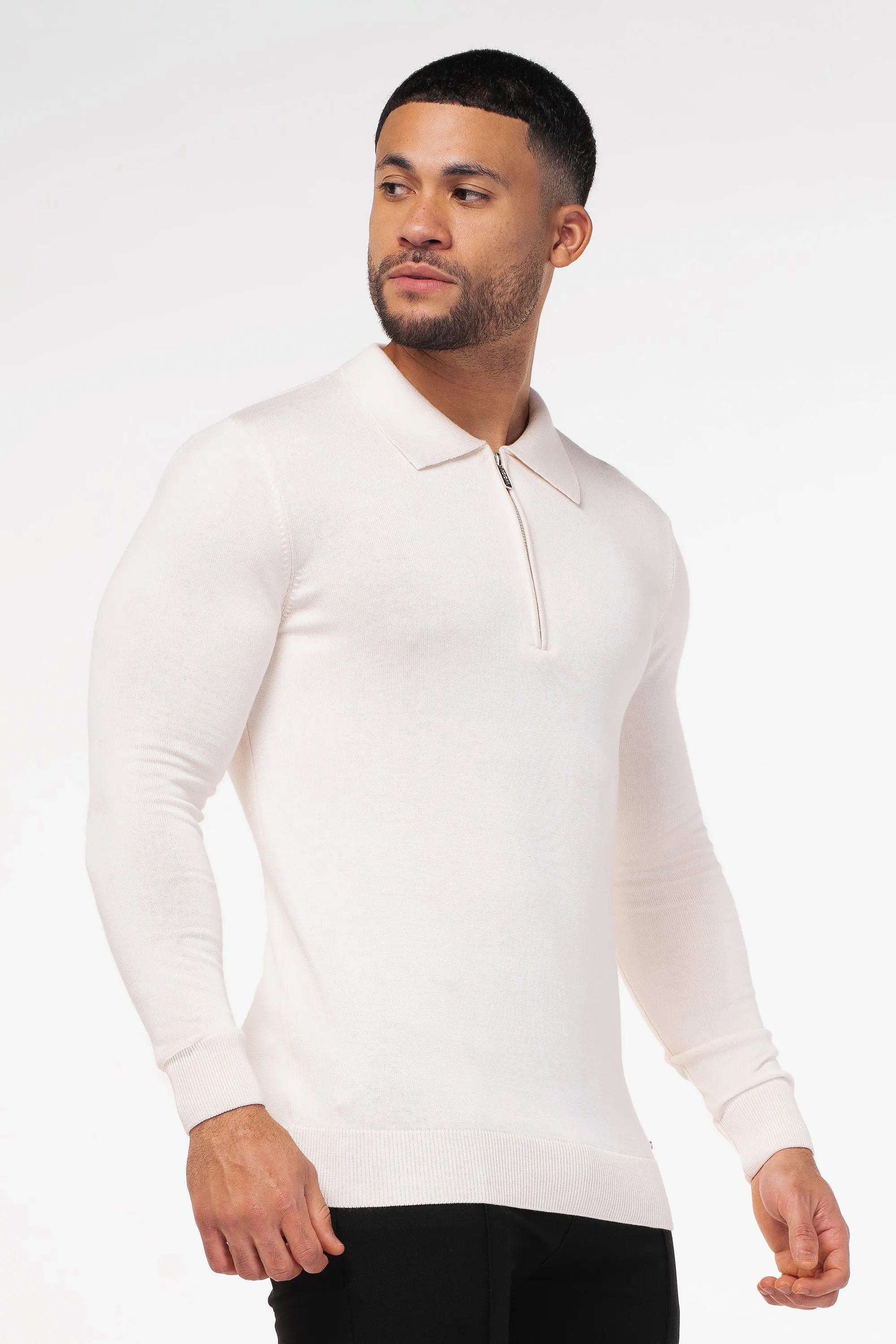 THE VIDA - LONGSLEEVE POLO - BEIGE - Image 3