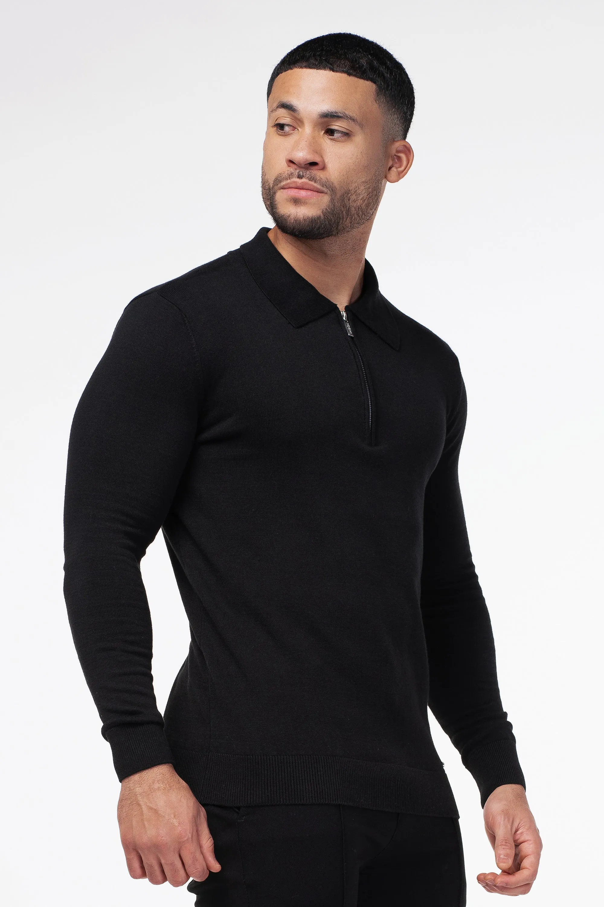 THE VIDA - LONGSLEEVE POLO - BLACK - Image 3