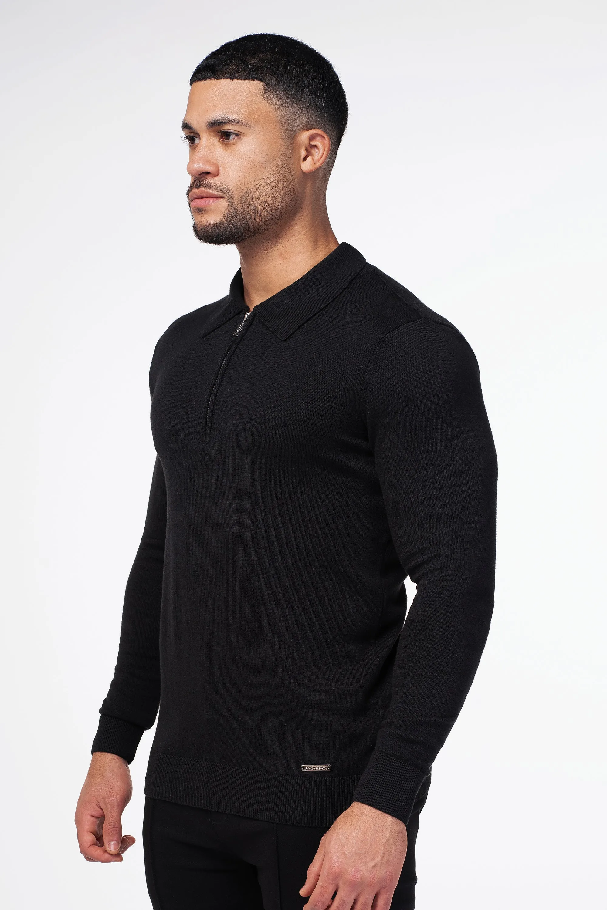 THE VIDA - LONGSLEEVE POLO - BLACK - Image 5