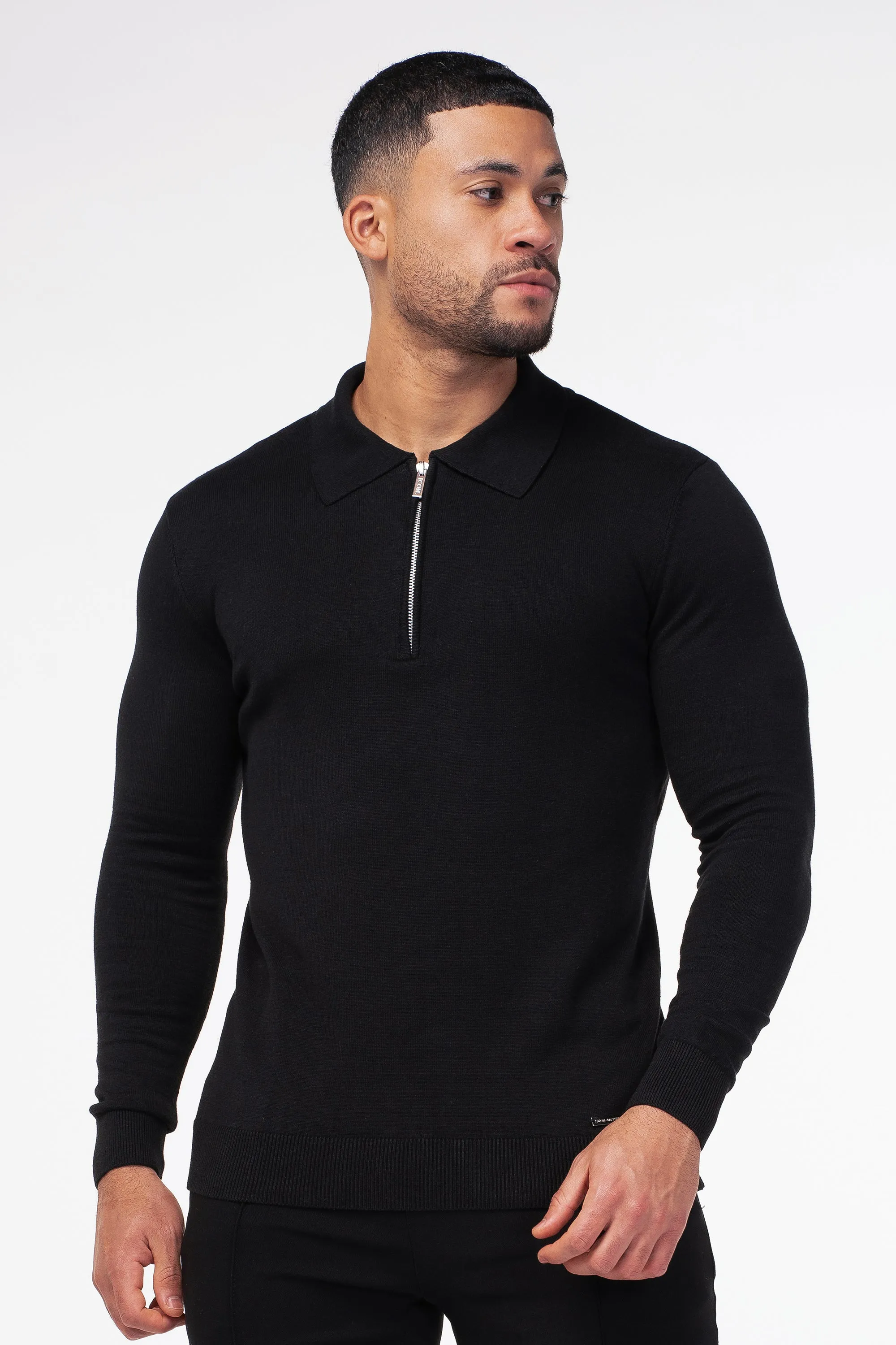 THE VIDA - LONGSLEEVE POLO - BLACK - Image 6