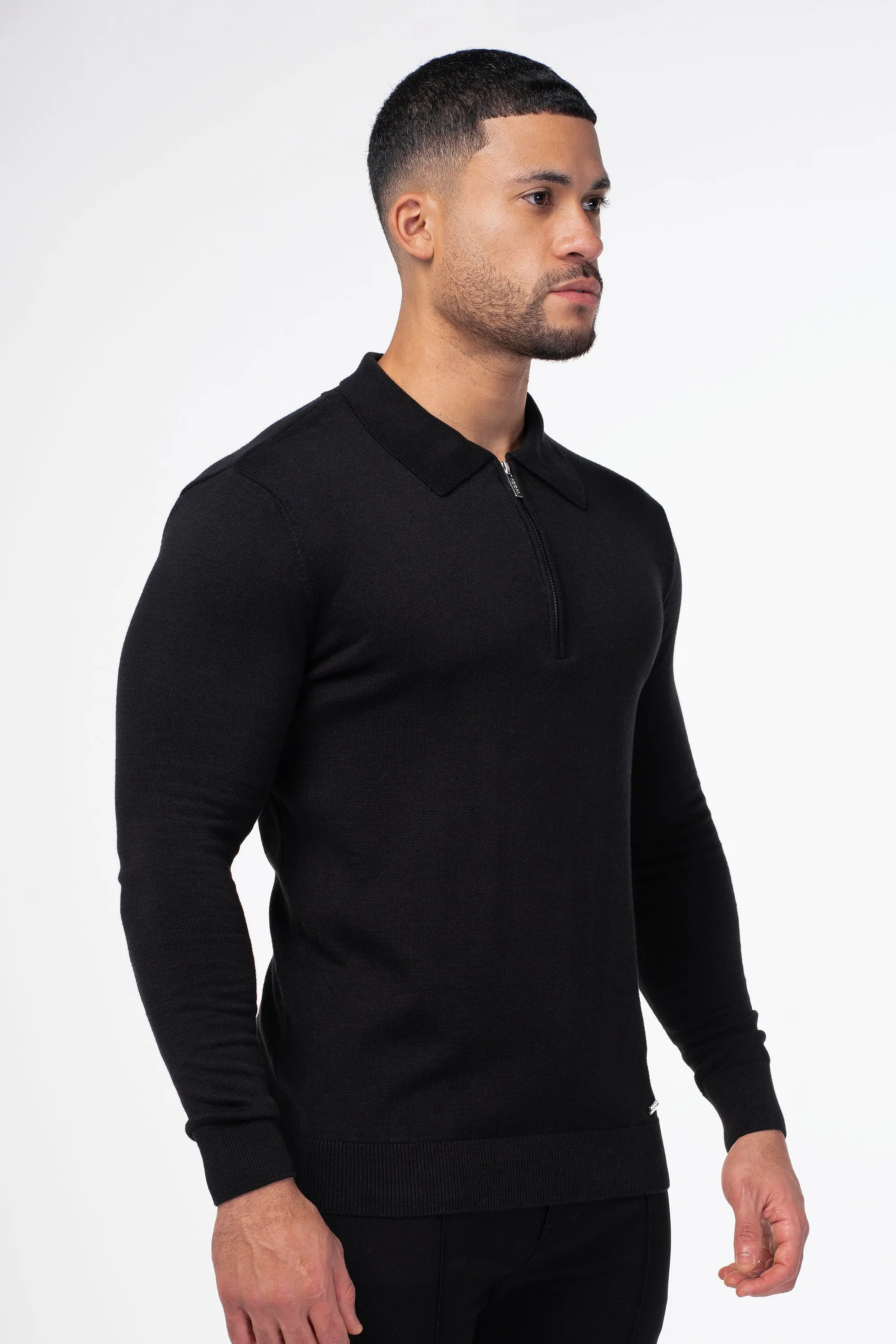 THE VIDA - LONGSLEEVE POLO - BLACK - Image 7