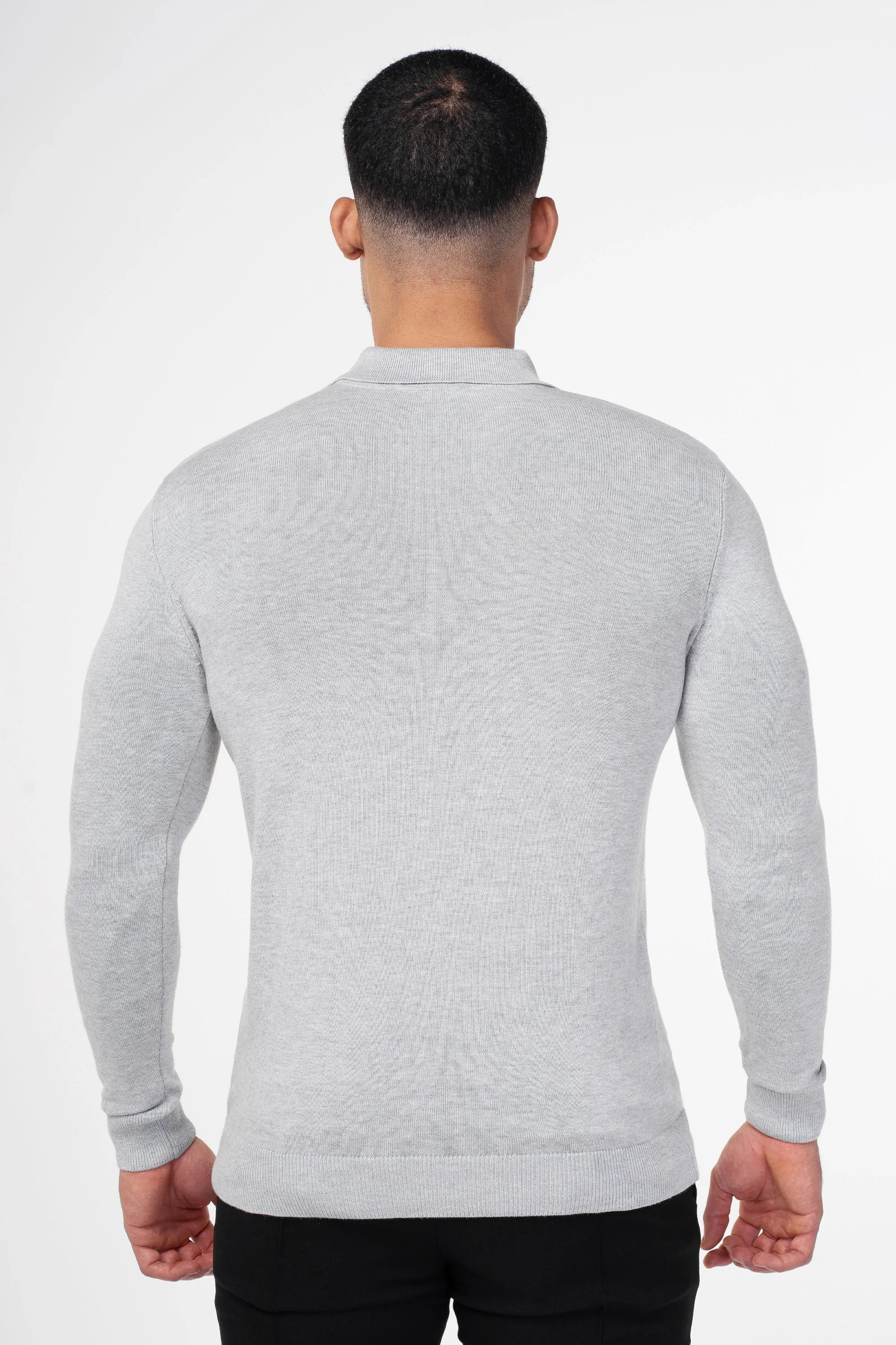THE VIDA - LONGSLEEVE POLO - GREY - Image 10
