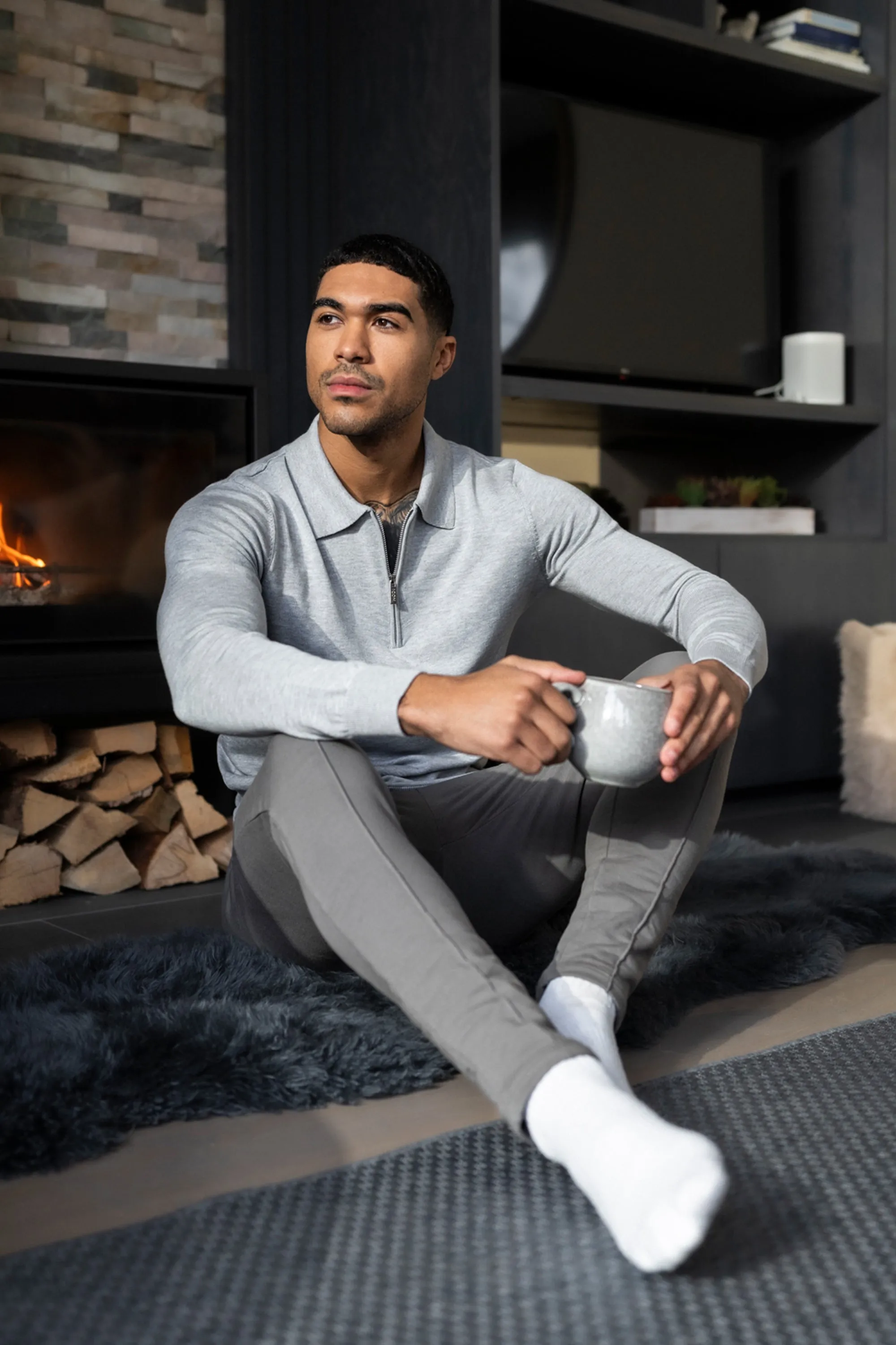 THE VIDA - LONGSLEEVE POLO - GREY - Image 13