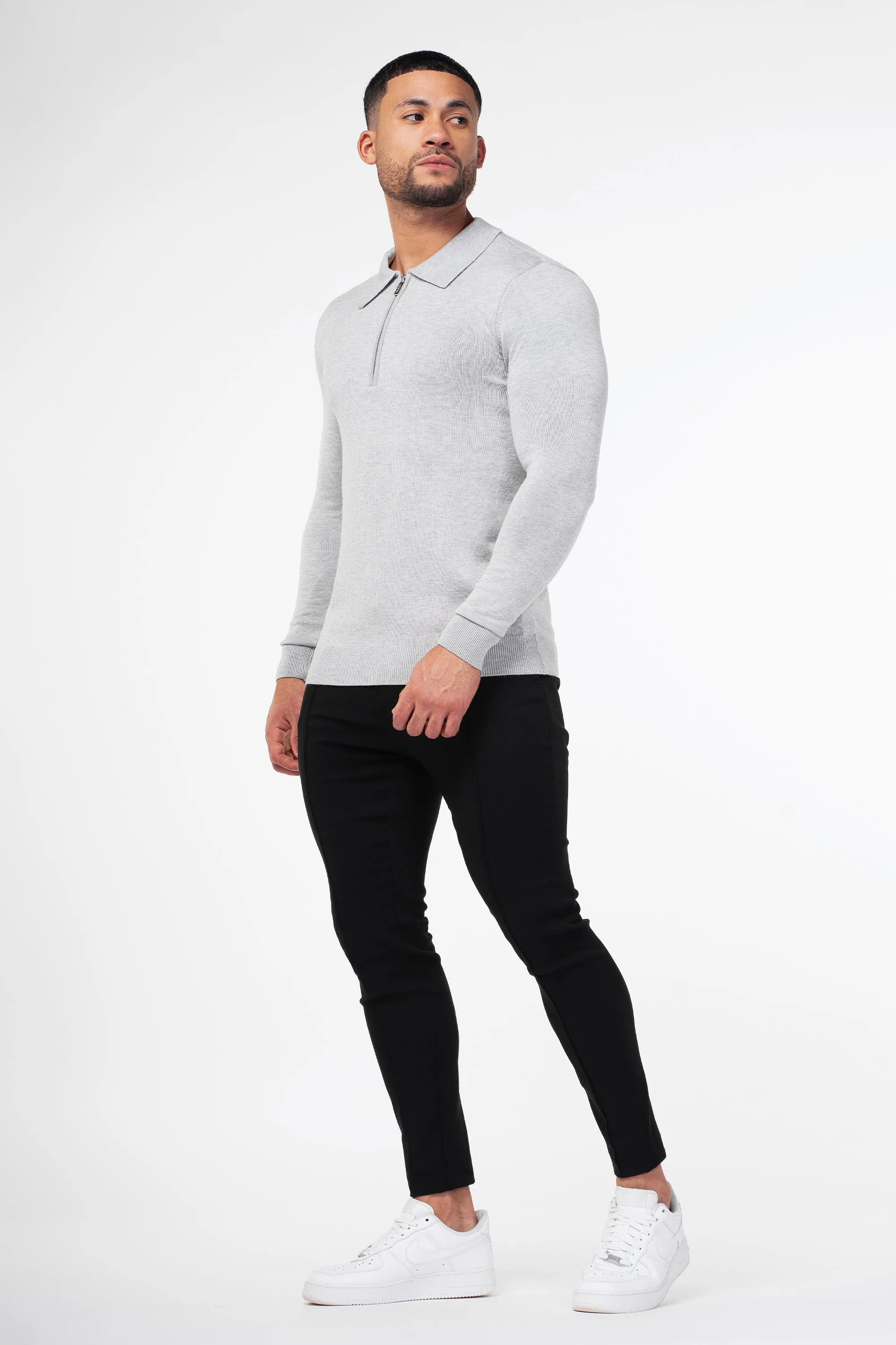 THE VIDA - LONGSLEEVE POLO - GREY - Image 15