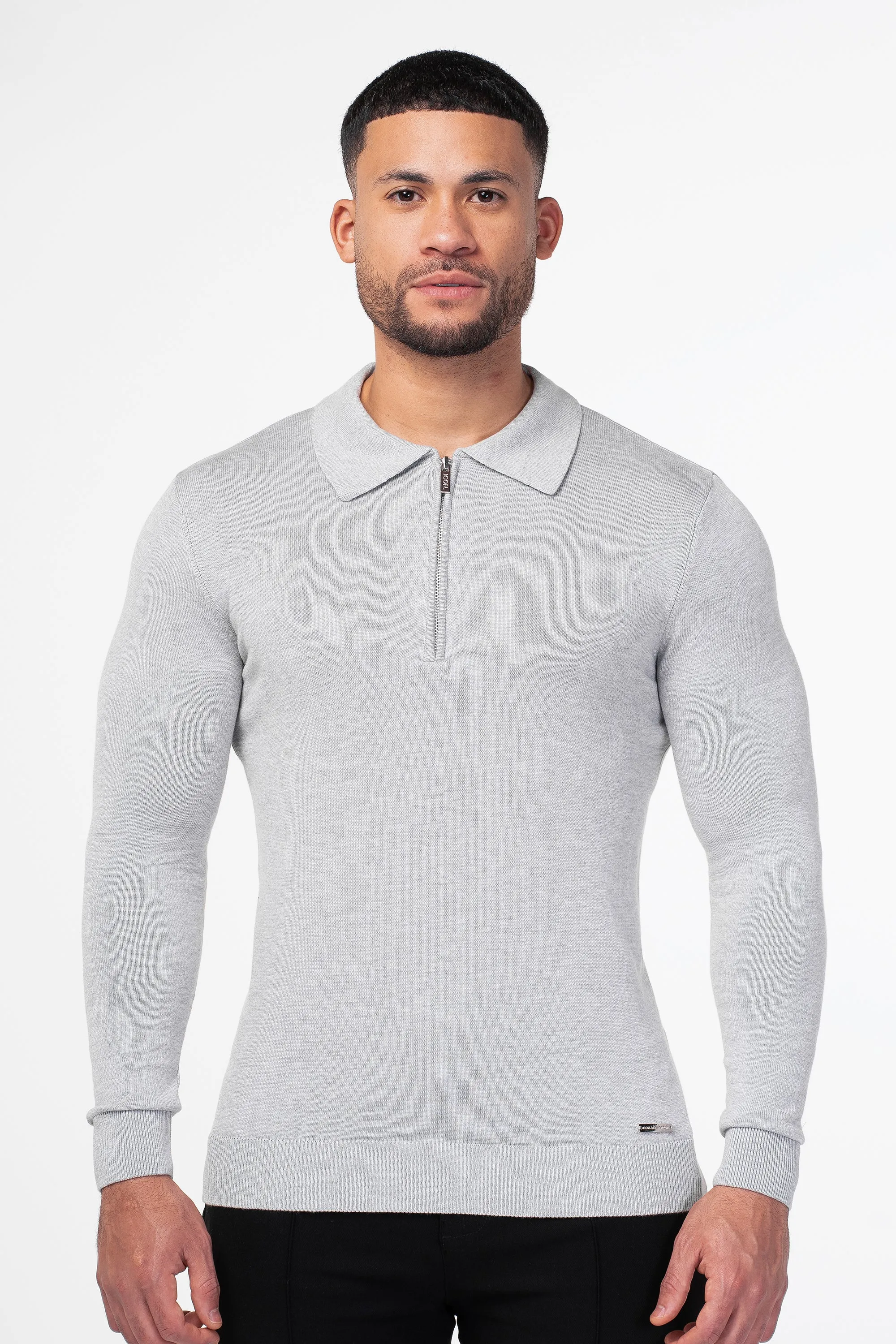 THE VIDA - LONGSLEEVE POLO - GREY - Image 3