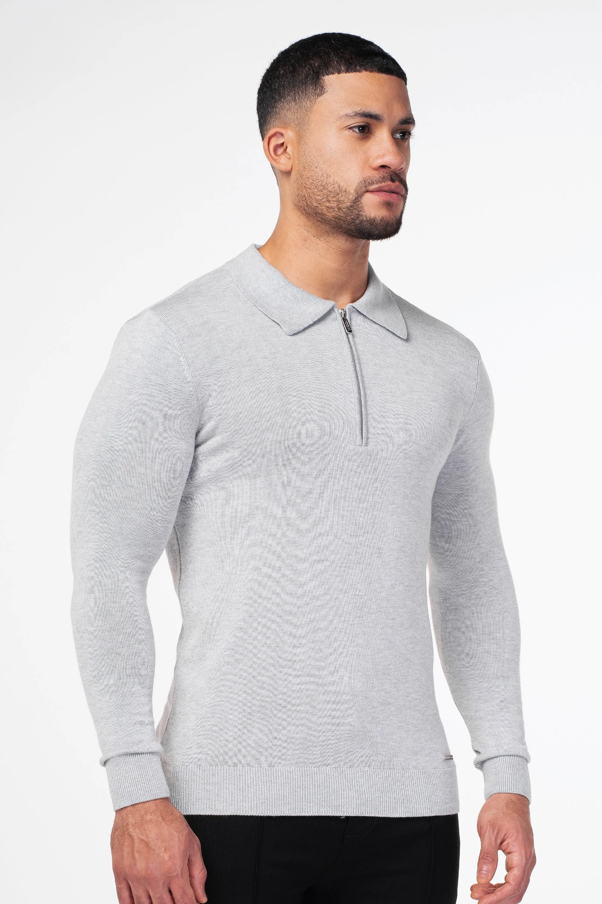 THE VIDA - LONGSLEEVE POLO - GREY - Image 5