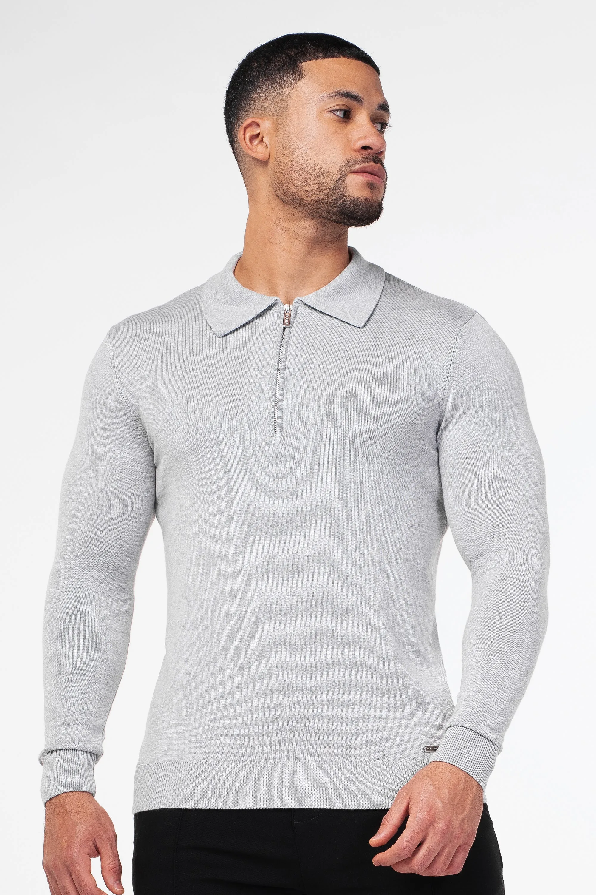 THE VIDA - LONGSLEEVE POLO - GREY - Image 7